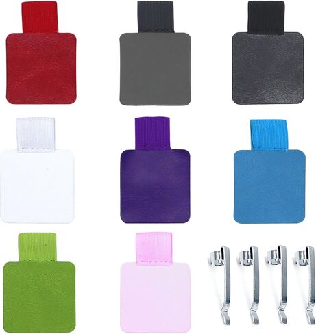 Pen Loop,Adhesive Pen Holder for Notebook with Metal Pen Clips,12 Pcs Adhesive Pencil Pen Holder Elastic Loop PU Leather Pen Holder for Journals,Calendars (8 Colors) in Saudi Arabia