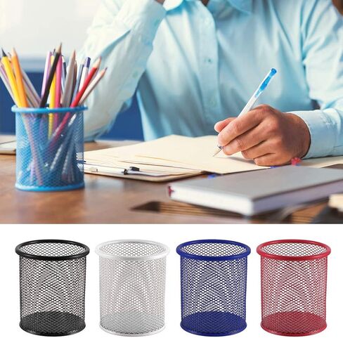 Pen Holder Mesh Pencil Holder for Desk Office Pen Organizer- Medium Sized Metal Pen Cup Pencil Cup, 4 Pack + 2 Pack Bonus, 6 Pack in Saudi Arabia