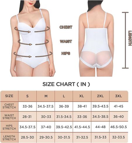 Littleforbig Shapewear for Women Tummy Control Full Body Shaper White Tulle Shapewear Seamless Camisole Bodysuits in Saudi Arabia