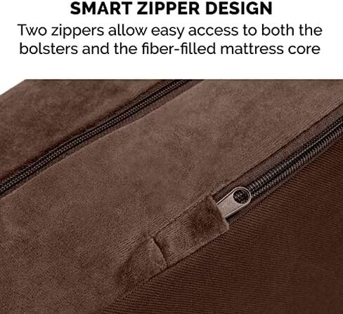 Furhaven Orthopedic Dog Bed for Large Dogs w/ Removable Bolsters & Washable Cover, For Dogs Up to 95 lbs - Two-Tone Plush Faux Fur & Suede L Shaped Chaise - Stone Gray, Jumbo/XL in Saudi Arabia