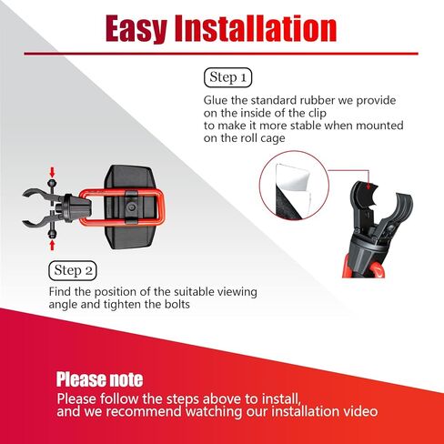 UTV Side Mirrors for 1.65"-2" Roll Cage, Aluminum Solid Bracket, 2023 New UTV Mirrors, Adjustable Satisfactory Viewing Angle Compatible with Polaris RZR, Can Am X3, Kawasaki Mule, Honda Pioneer SXS in Kuwait