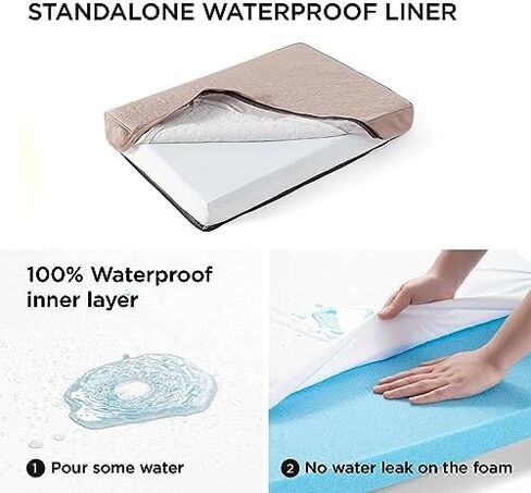 سرير للكلاب الكبيرة جدًا من Bedsure - إسفنج ذو ذاكرة مقاس XL، سرير سميك للحيوانات الأليفة مكون من طبقتين مع غطاء قابل للإزالة والغسل وبطانة مقاومة للماء (44 × 32 × 4 بوصة)، رمادي in Kuwait