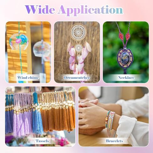 Nylon String for Bracelets, 20 Rolls Chinese Knotting Cord, 0.8MM 437 Yard Nylon Beading String Thread for Kumihimo, Braided Bracelets, Beading,Necklaces, Macrame Craft in Saudi Arabia