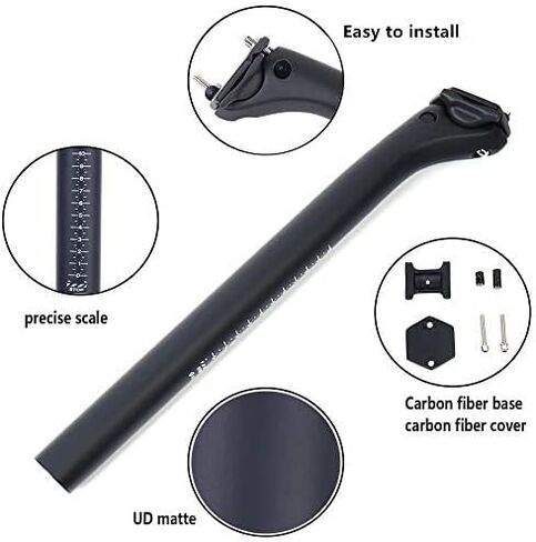 Carbon Fiber Seat Post Mountain/Road Bike Seat Tube 3K/UD Matte, Offset 20mm,Diameter 31.6/30.9/27.2mm,Weight 165g in Saudi Arabia