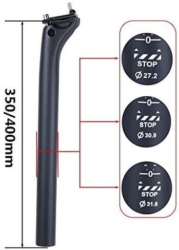 Carbon Fiber Seat Post Mountain/Road Bike Seat Tube 3K/UD Matte, Offset 20mm,Diameter 31.6/30.9/27.2mm,Weight 165g in Saudi Arabia