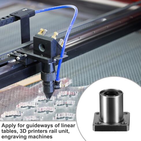 ACROPIX LMK12UU 12 مم IDx21mm ODx30 مم طول شفة مربعة محامل كروية خطية فضية اللون - عبوة من 2 in Saudi Arabia