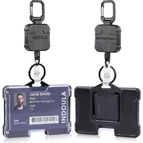 سلسلة مفاتيح قابلة للسحب مع ألياف الكربون، حامل شارة قابل للسحب عالي التحمل، بكرة شارة الهوية مع سلك قابل للسحب 81.28 سم، 8 أونصة. in Kuwait