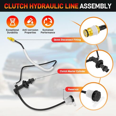 Pre-Filled Clutch Master Cylinder Slave Cylinder and Line Assembly Compatible with Ford Ranger 2.3L 2.5L 3.0L 4.0L Explorer 4.0L Mazda B2300 B2500 B3000 B4000 Navajo Pickup Replace#CC649032 PM0720 in Saudi Arabia