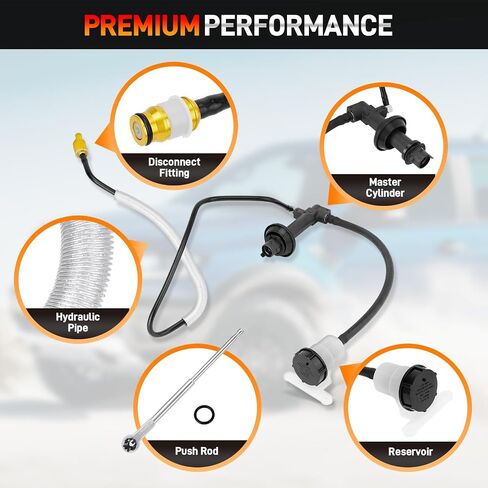 Pre-Filled Clutch Master Cylinder Slave Cylinder and Line Assembly Compatible with Ford Ranger 2.3L 2.5L 3.0L 4.0L Explorer 4.0L Mazda B2300 B2500 B3000 B4000 Navajo Pickup Replace#CC649032 PM0720 in Saudi Arabia