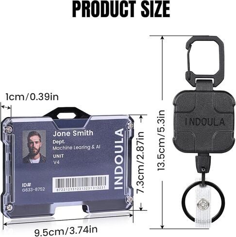 سلسلة مفاتيح قابلة للسحب مع ألياف الكربون، حامل شارة قابل للسحب عالي التحمل، بكرة شارة الهوية مع سلك قابل للسحب 81.28 سم، 8 أونصة. in Kuwait