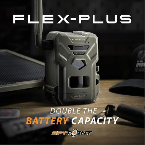 SPYPOINT Flex-Plus Cellular Trail Camera, 36MP Photos and 1080p Videos w/Sound, Double The Battery Capacity, GPS-Enabled, Dual-SIM LTE Connectivity, 100' Flash & Detection Range, 4 Capture Modes in Kuwait