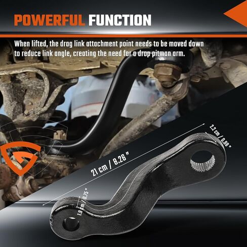 Drop Pitman Arm Compatible with Jeep Wrangler YJ & TJ 1987-2006 | Cherokee XJ 1984-2001 | Comanche MJ 1984-2001- Replaces#6605 in Kuwait