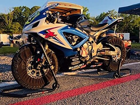 GP Pro Series - Gloss Black Universal Universal الأمامي والخلفي مجموعة الدراجات النارية Paddock Paddock مصاعد ل Kawasaki Suzuki Honda Yamaha BMW Ducati Triumph Sport and Sport Touring Bikes in Saudi Arabia