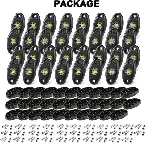 White Rock Lights, 32 Pods Rock Lights for Trucks Jeep ATV UTV RZR SUV, IP68 Waterproof Underglow Light Kit in Saudi Arabia