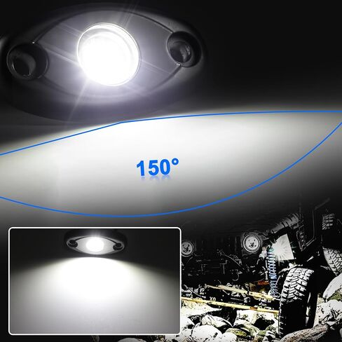 White Rock Lights, 32 Pods Rock Lights for Trucks Jeep ATV UTV RZR SUV, IP68 Waterproof Underglow Light Kit in Saudi Arabia