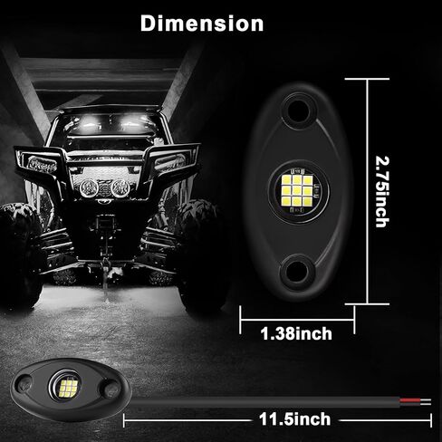 White Rock Lights, 32 Pods Rock Lights for Trucks Jeep ATV UTV RZR SUV, IP68 Waterproof Underglow Light Kit in Saudi Arabia