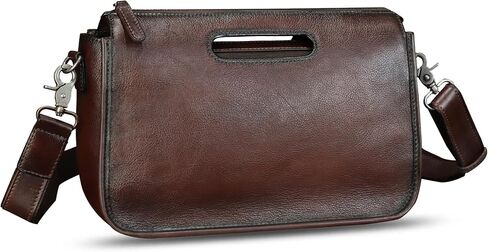 Genuine Leather Purses and Messenger Bag for Men Vintage Leather Briefcase Handbags Satchel Bags Shoulder Bag with Strap in Saudi Arabia