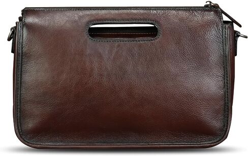 Genuine Leather Purses and Messenger Bag for Men Vintage Leather Briefcase Handbags Satchel Bags Shoulder Bag with Strap in Saudi Arabia