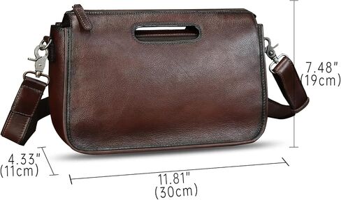Genuine Leather Purses and Messenger Bag for Men Vintage Leather Briefcase Handbags Satchel Bags Shoulder Bag with Strap in Saudi Arabia