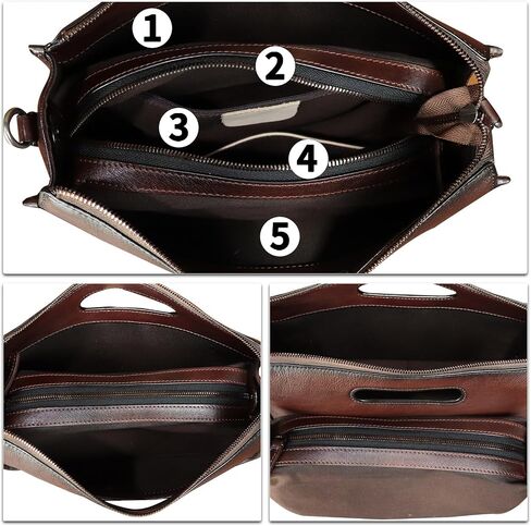 Genuine Leather Purses and Messenger Bag for Men Vintage Leather Briefcase Handbags Satchel Bags Shoulder Bag with Strap in Saudi Arabia