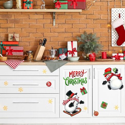 Mfault Merry Christmas Tree ملصقات الحائط، الوردي الأخضر عيد الميلاد الكلب القط مخلب طباعة الزينة غرفة النوم الفن، كرة عيد الميلاد السنة الجديدة 2025 عطلة المنزل ديكور المطبخ الحيوانات الأليفة محبي الهدايا in Kuwait