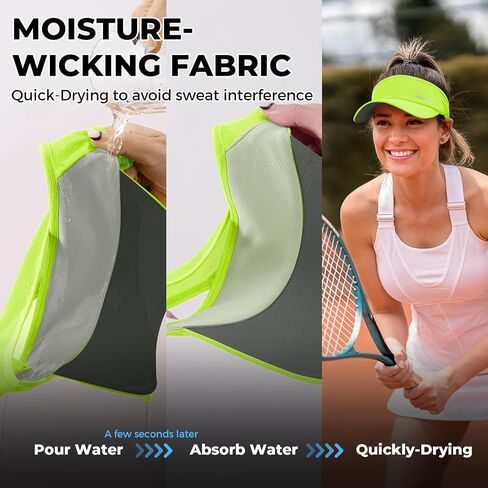 قبعة Sukeen Sports Sun Visor للرجال والنساء خفيفة الوزن وقابلة للتعبئة والتبريد وقابلة للتمدد للجري والتنس والجولف أسود/رمادي in Kuwait