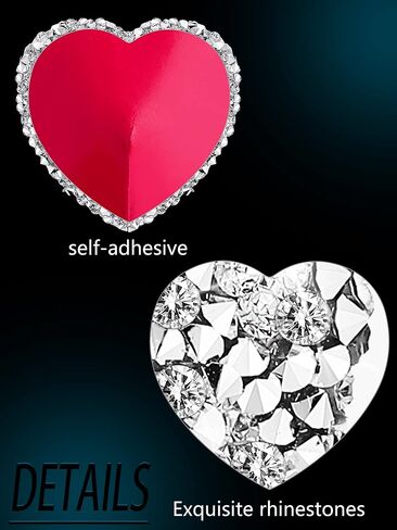 Hercicy Rhinestone Pasties Breast Covers Adhesive Pasties Glitter Breast Covers Reusable Bra Stickers for Women Silver in Saudi Arabia