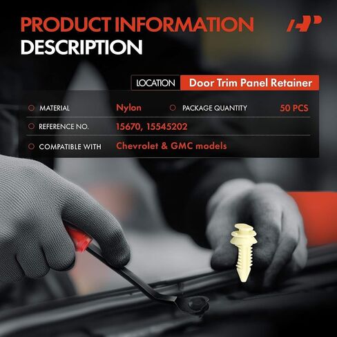 A-Premium 50PCS Door Panel Clips Retainers 15545202 Compatible with Chevrolet & GMC GM Truck SUV - Silverado, Suburban, Sierra, (C/K Class) 1500 2500, K10, C1500 Suburban in Saudi Arabia