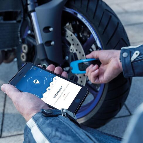 Abus Granit Detecto SmartX 8078 ، قفل فرامل قرص إنذار الدراجات النارية ، الأزرق in Saudi Arabia