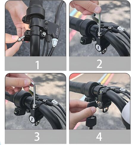 2PCS Motorcycle Helmet Lock, Heavy-Duty Anti-Theft Security Cable Lock, Universal Fit for 22-26mm Handlebars, Tamper-Resistant for Motorbike, Scooter, Street Bike in Saudi Arabia