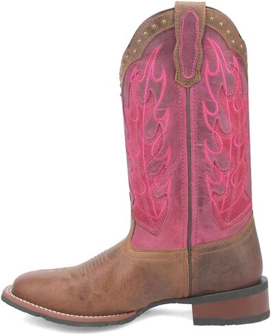 Laredo Womens Faye المطرزة مربعة مربعة القدمين أحذية غير رسمية منتصف العجل منخفض الكعب 1-2 " - بني ، أخضر in Saudi Arabia