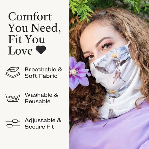 Scarf Mask – Adjustable Fashion Mask Neck Gaiter – Made of Polyester, Balaclava Mask for Women – Bandana in Saudi Arabia