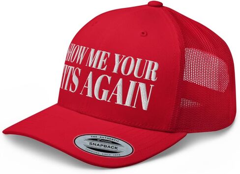 NX Show Me Your Tits Again Trucker Hat Embroidered Curved Bill Mid Crown Adjustable Cap in Saudi Arabia