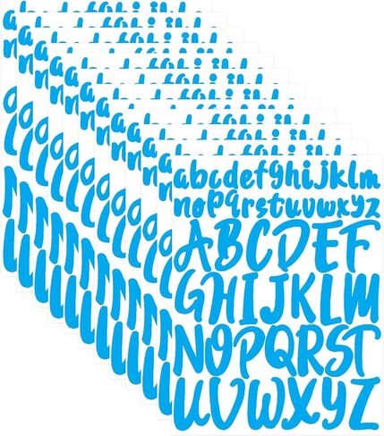 12 Sheets Alphabet Stickers, 12 Colors Self Adhesive Vinyl Letter Stickers Aesthetic, Waterproof Letter Sticker for Water Bottles, Door, Car, Scrapbooking, Poster, Cup in Kuwait