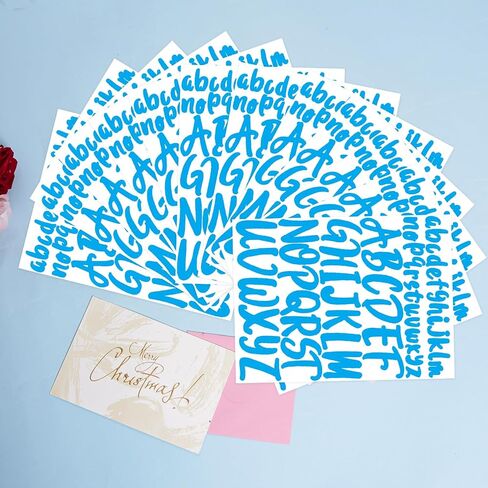 12 Sheets Alphabet Stickers, 12 Colors Self Adhesive Vinyl Letter Stickers Aesthetic, Waterproof Letter Sticker for Water Bottles, Door, Car, Scrapbooking, Poster, Cup in Kuwait