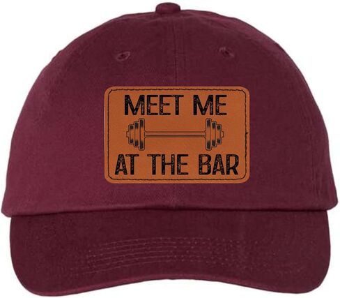اذهب إلى كل شيء قابلني في البار بالليزر المحفور بالجلد البصة Dad Deluxe Trucker Flatbill Baseball Baseball Stembered Hat in Kuwait