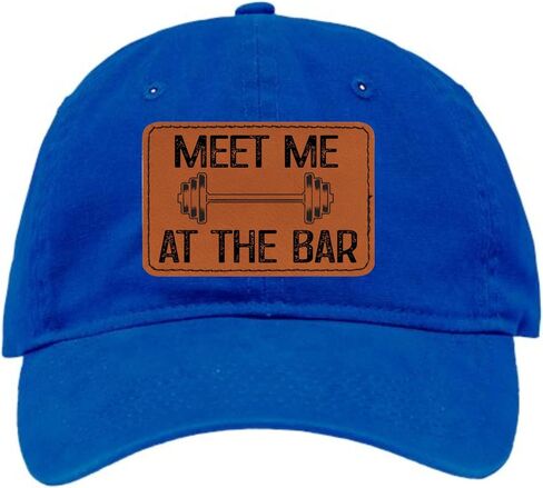 اذهب إلى كل شيء قابلني في البار بالليزر المحفور بالجلد البصة Dad Deluxe Trucker Flatbill Baseball Baseball Stembered Hat in Kuwait