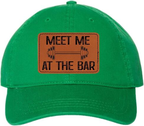 اذهب إلى كل شيء قابلني في البار بالليزر المحفور بالجلد البصة Dad Deluxe Trucker Flatbill Baseball Baseball Stembered Hat in Kuwait