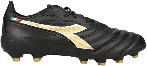 Diadora Brasil Elite 2 Tech ITA LPX Firm Ground Cleats - Premium Quality Leather, Lightweight, Made in Italy Soccer Shoes (Black/White) (Blue/White) in Saudi Arabia