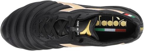 Diadora Brasil Elite 2 Tech ITA LPX Firm Ground Cleats - Premium Quality Leather, Lightweight, Made in Italy Soccer Shoes (Black/White) (Blue/White) in Saudi Arabia