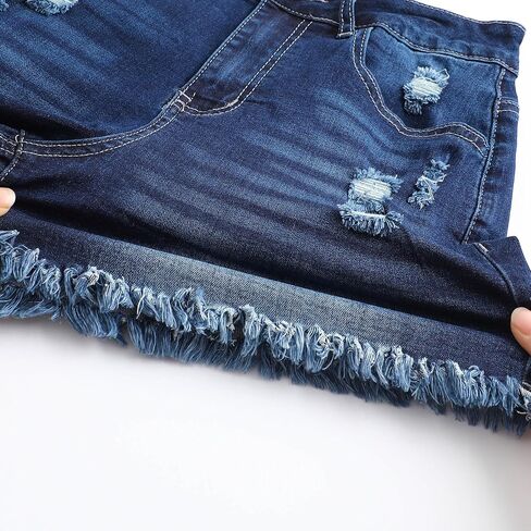 Women's Stretchy High Waisted Jean Shorts Ripped Denim Shorts in Saudi Arabia