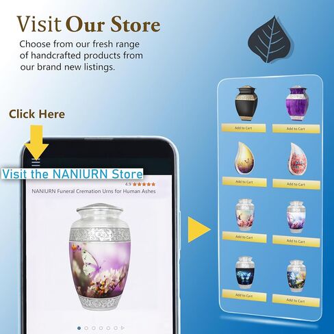 Urn for Ashes Adult Male & Female, Cremation Urns for Human Ashes Adult Man & Women, Funeral Urns for Men, Burial Urns, Decorative Urns with Butterflies, Black and Blue Butterfly - Large in Kuwait