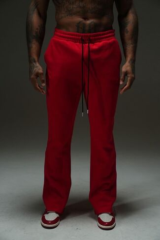 Fate Heavyweight Fleece Flared Sweatpants for Men with Pockets | Wide Leg Warm Streetwear in Saudi Arabia