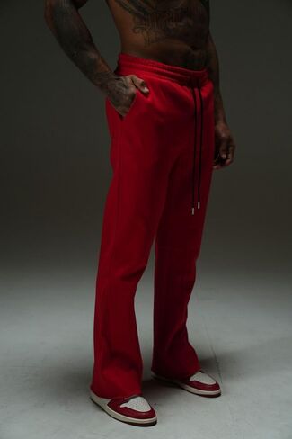 Fate Heavyweight Fleece Flared Sweatpants for Men with Pockets | Wide Leg Warm Streetwear in Saudi Arabia