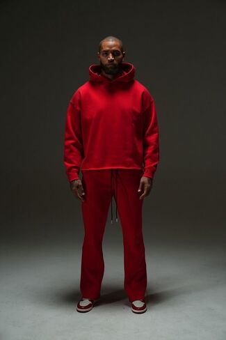 Fate Heavyweight Fleece Flared Sweatpants for Men with Pockets | Wide Leg Warm Streetwear in Saudi Arabia
