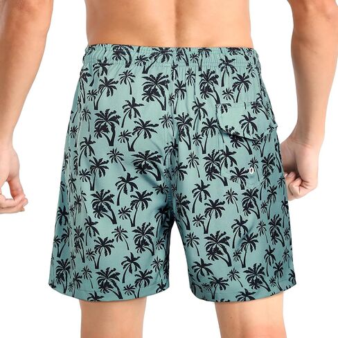 iCKER Mens Swim Trunks with Compression Liner 5.5" Inseam Quick Dry Swim Shorts Bathing Suit Beach Shorts in Kuwait