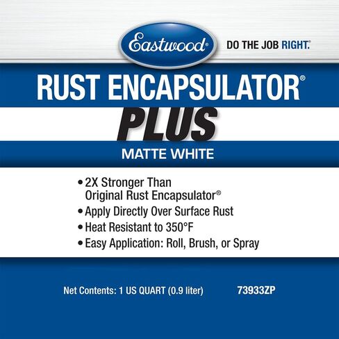 Eastwood Matte White Rust Encapsulator plus | طويلة الأمد دائمة الانتهاء 1 معطف الحد الأقصى للحماية الصدأ | مقاومة الحرارة تصل إلى 350 درجة فهرنهايت | كوارت 1 حزمة in Kuwait