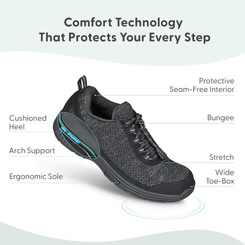 Orthofeet Men's Orthopedic Knit Lava No Tie Sneakers in Saudi Arabia
