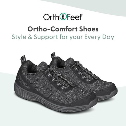 Orthofeet Men's Orthopedic Knit Lava No Tie Sneakers in Saudi Arabia