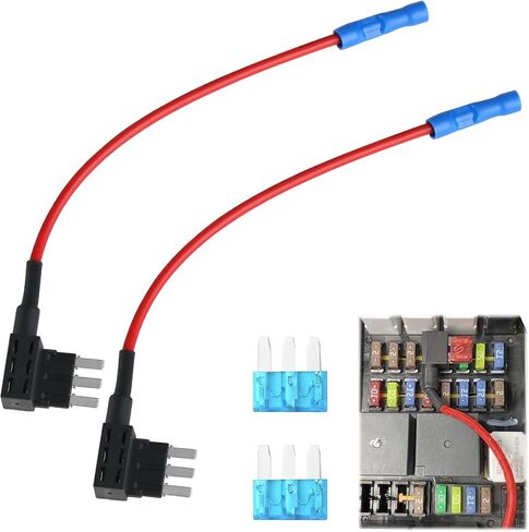 Micro3 Fuse Tap Add-a-Circuit Adapter Kit, 2 Pack 12V Blade Fuse Holder with 2 20A Fuses for Auto Electrical Accessories, Underbody Lights, Dash Cams in Kuwait